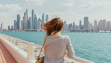 Woman at Dubai Marina in Dubai